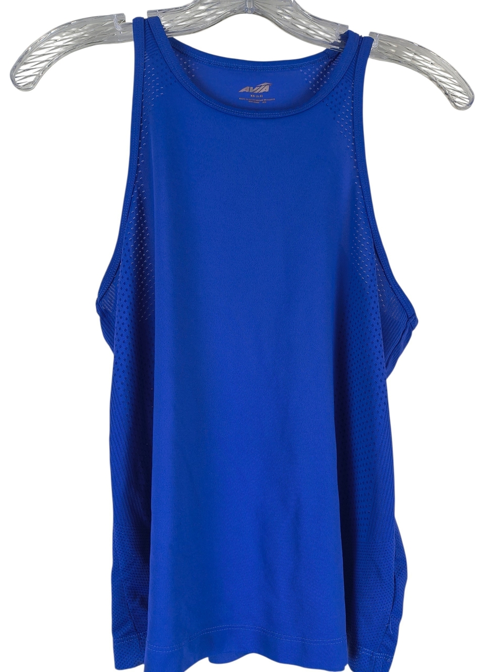 Avia Racerback Tank Top Women's XS Blue Mesh Activewear Sleeveless Stretch